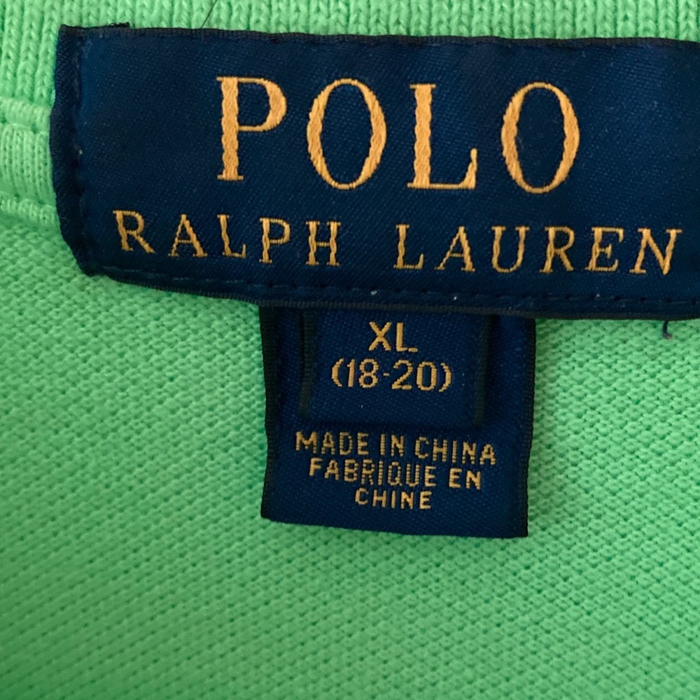 Polo by Ralph Lauren Boy's Vibrant Green Polo Shirt Size XL - Picture 2 of 4